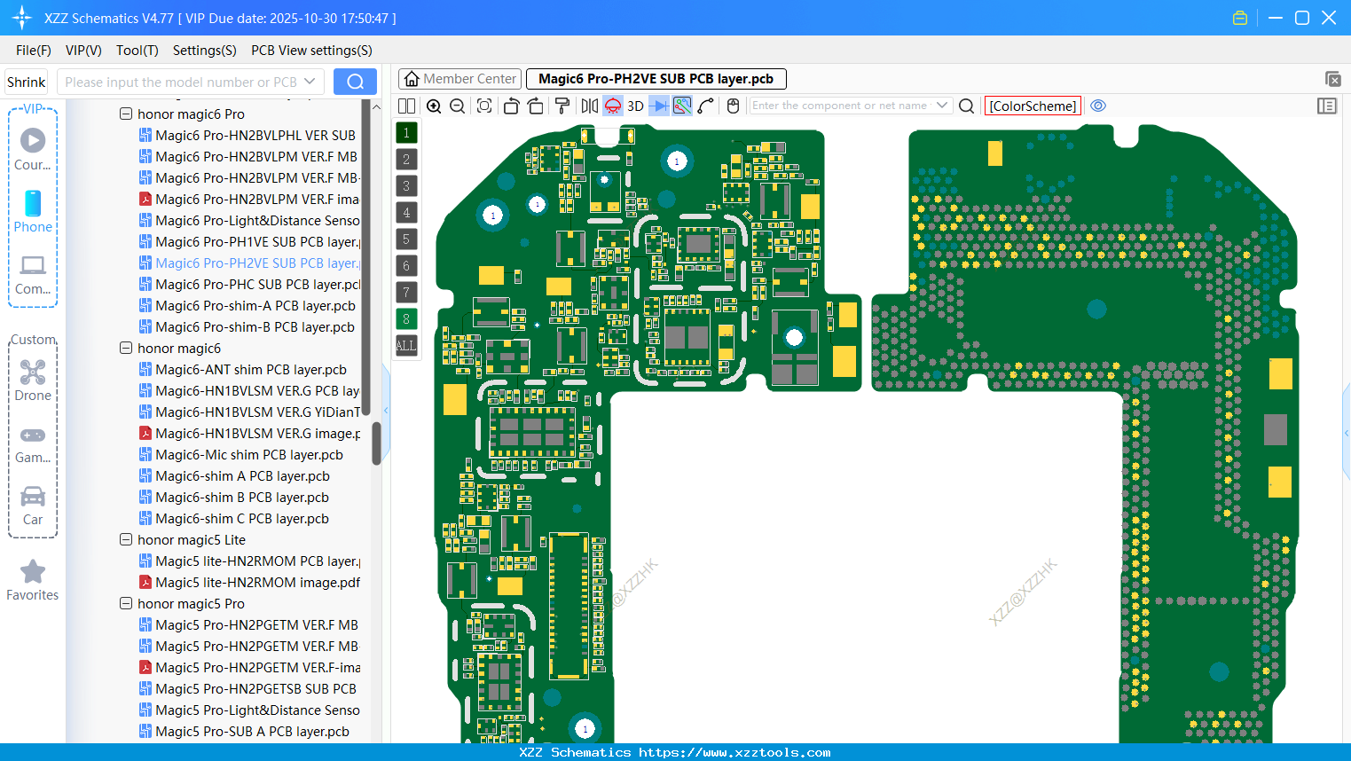 Honor Magic6 Pro-PH2VE SUB PCB Layer
